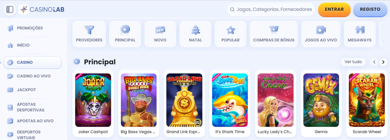 CasinoLab Seção de casino