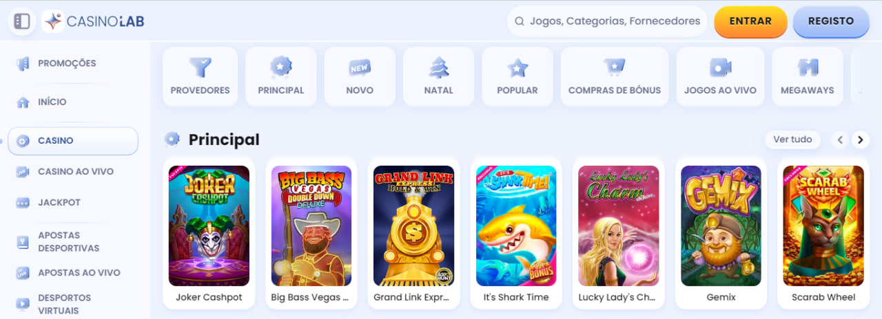 Software e variedade de jogos no CasinoLab