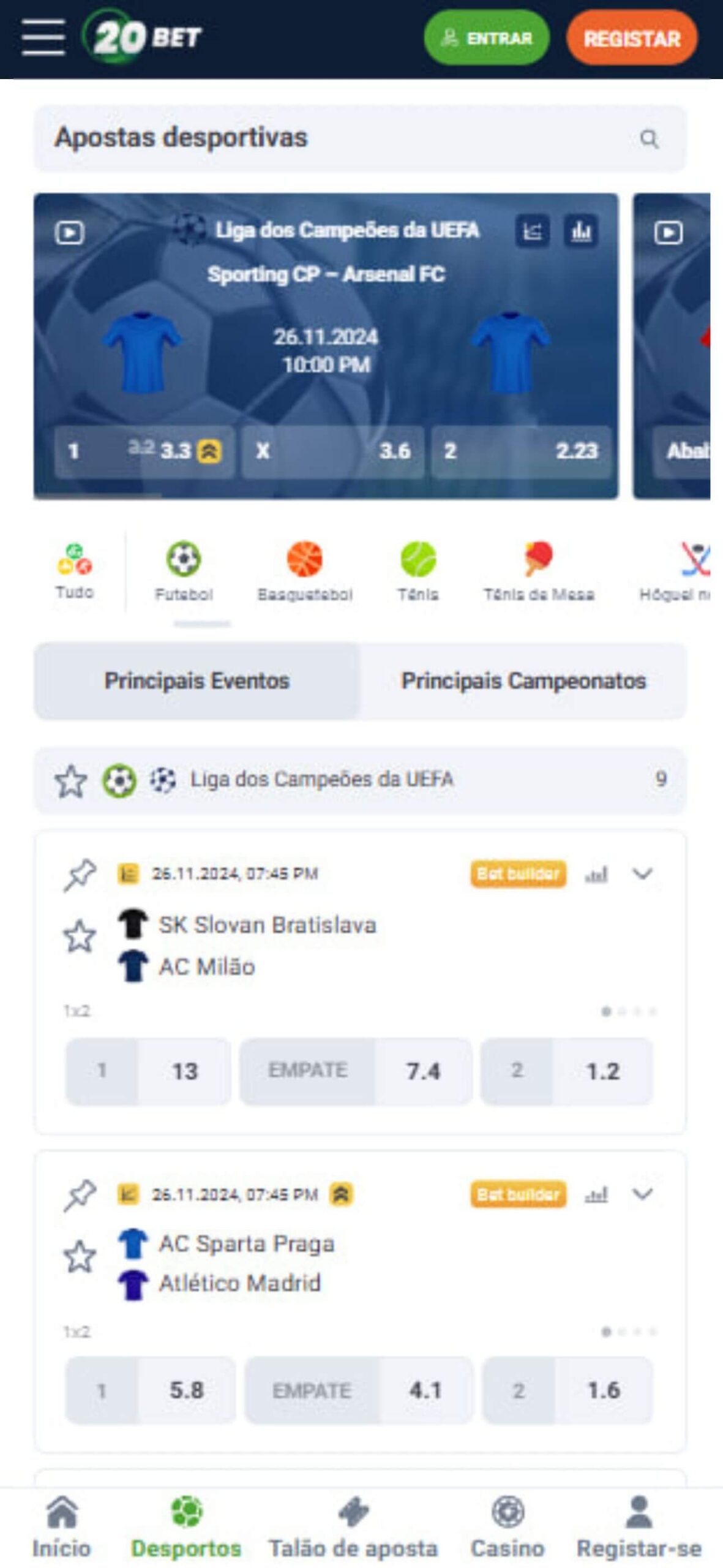 20Bet Main Page (mobile), apostasdesportivas.tv