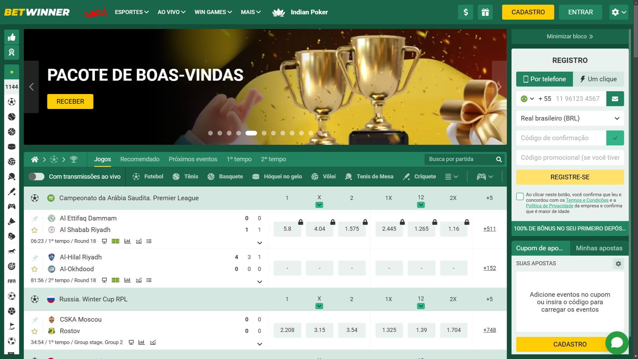 Betwinner Main Page Brazil, apostasdesportivas.tv