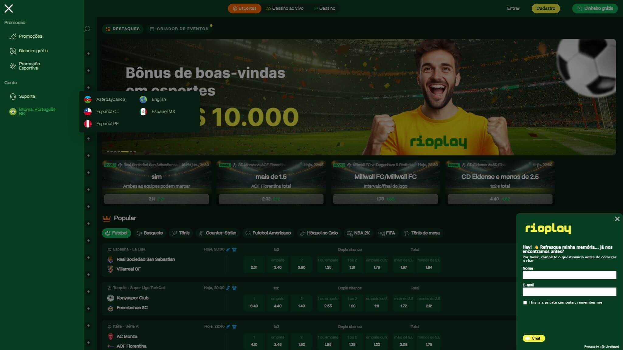 RioPlay Bookmaker Support Brazil, apostasdesportivas.tv