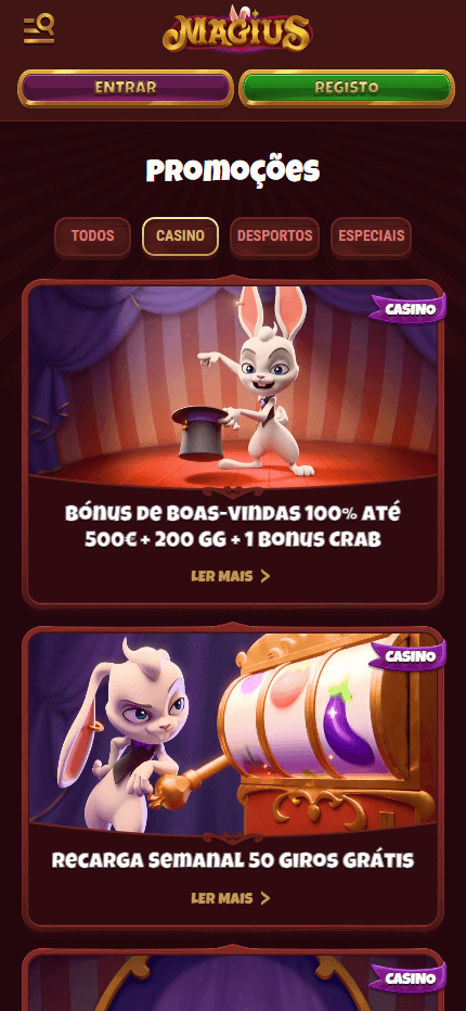Magius Casino Mobile Bonus