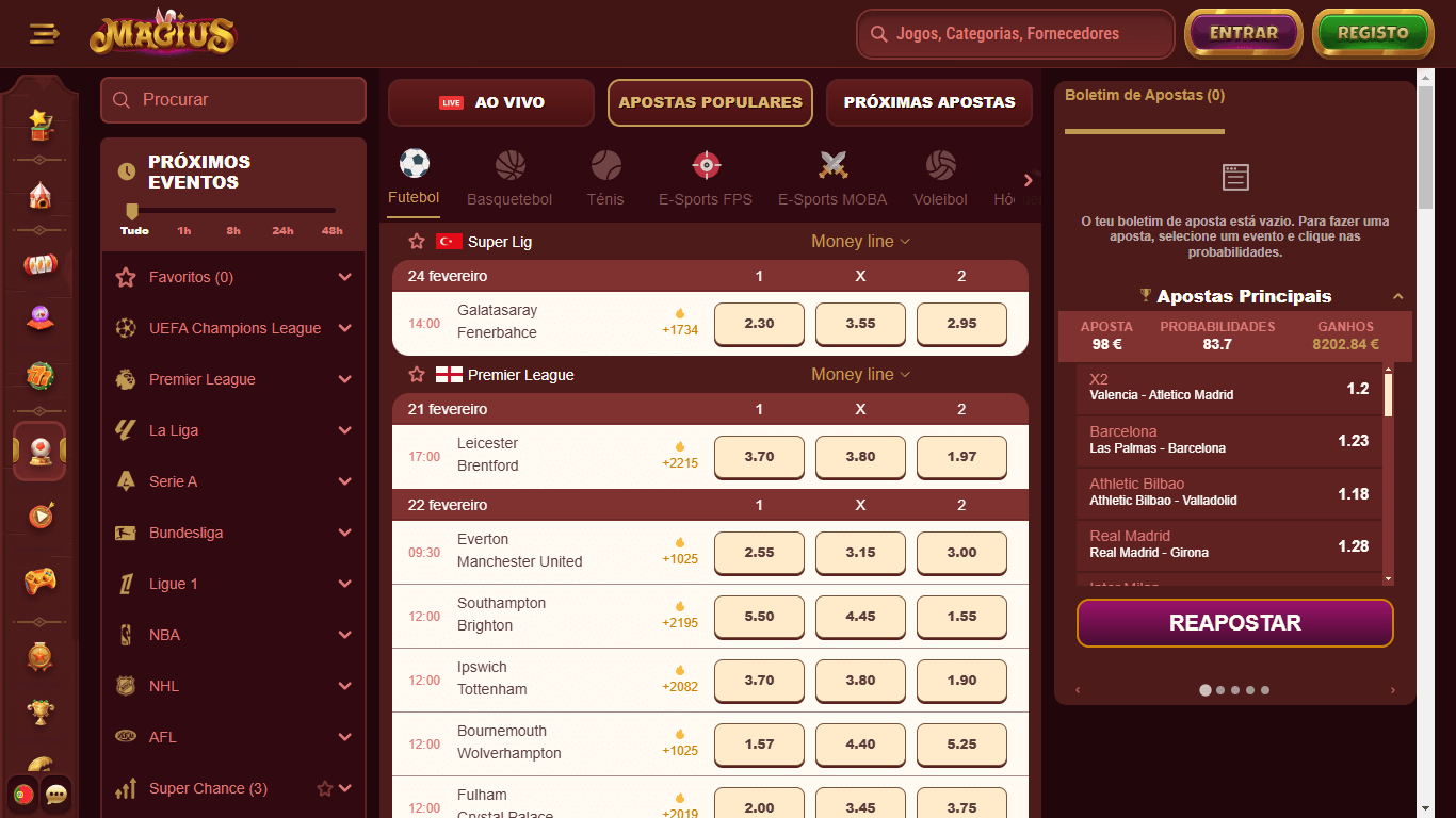 Magius Sports Casino App Screenshot