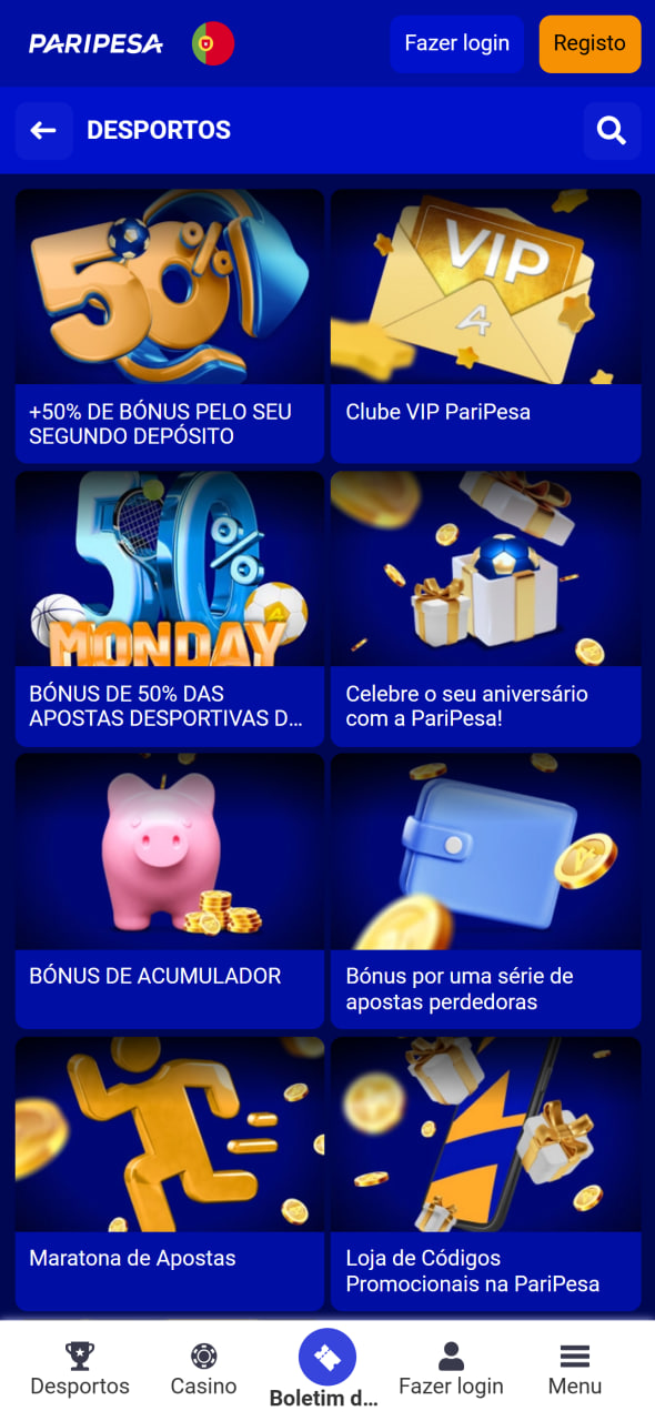 Paripesa Bónus e promoções