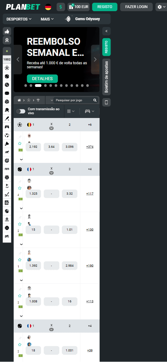 Planbet homepage