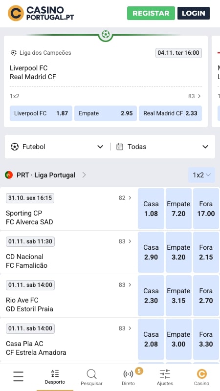 Casino Portugal casa de apostas licenciada em Portugal