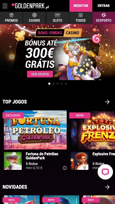 Goldenpark casa de apostas licenciada em Portugal