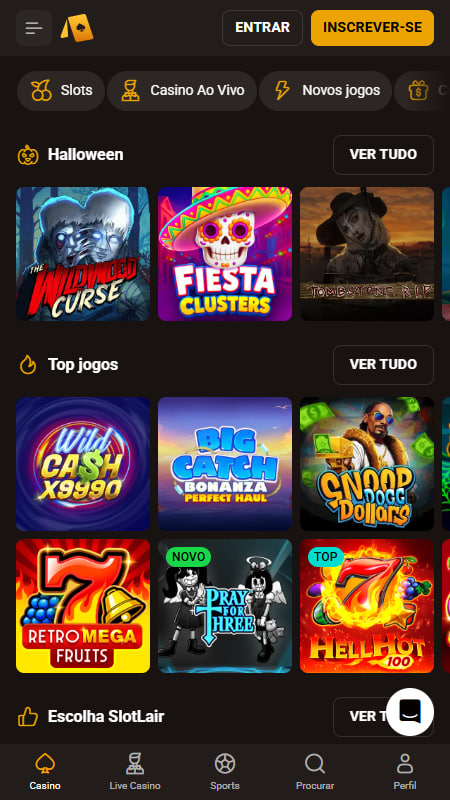 Oferta de Jogos no SlotLair Casino