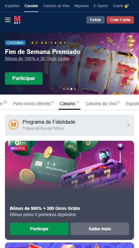 Página de promoções na Marathon Bet