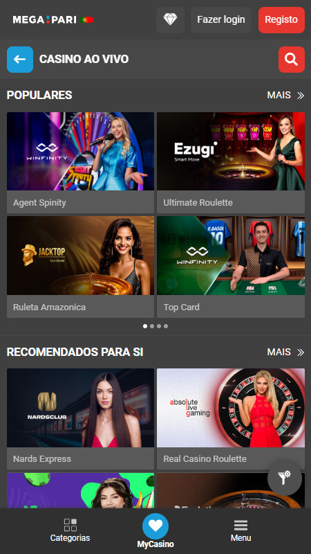 Megapari live casino