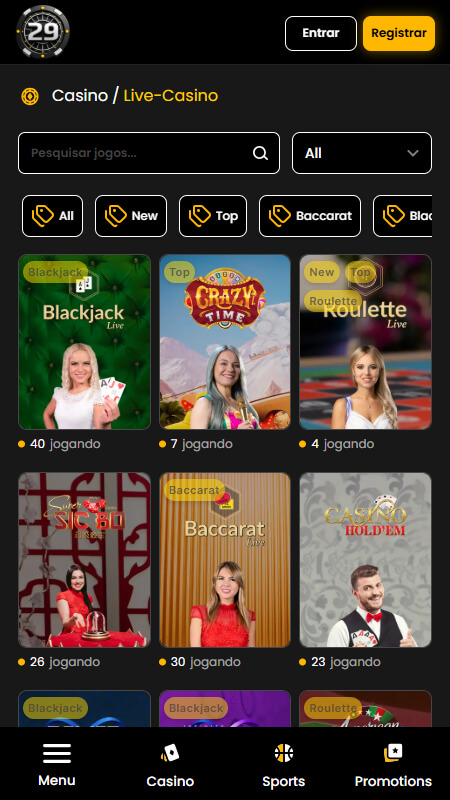 29black live casino