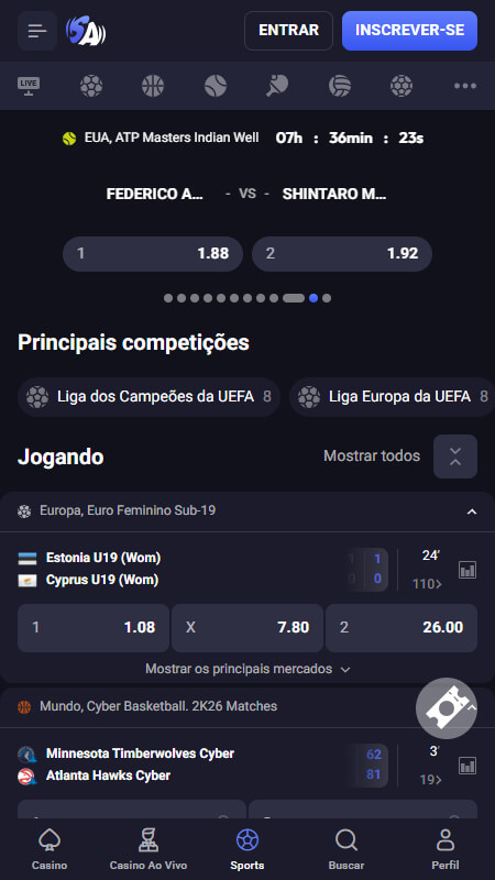 Apostas Desportivas na SpinAura