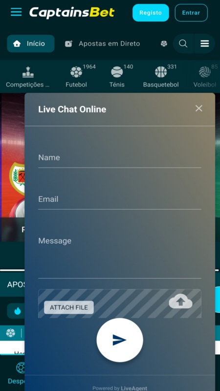 Captainsbet Suporte técnico