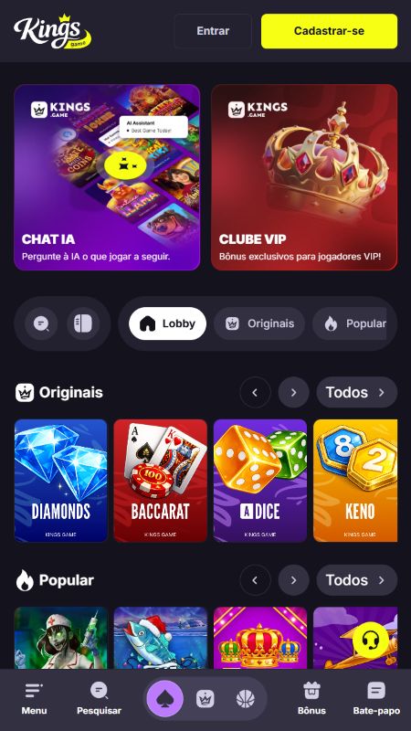 Software e Oferta de Jogos no Kings Game