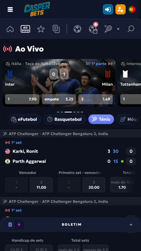 CasperBets Live betting