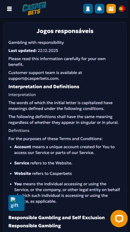 CasperBets responsible gambling