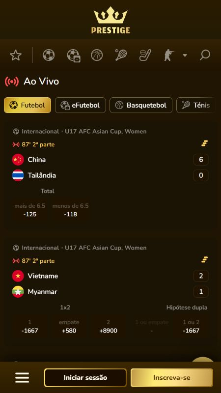 Eventos desportivos para apostar ao vivo 
