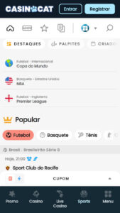 Casinocat desportos e mercados